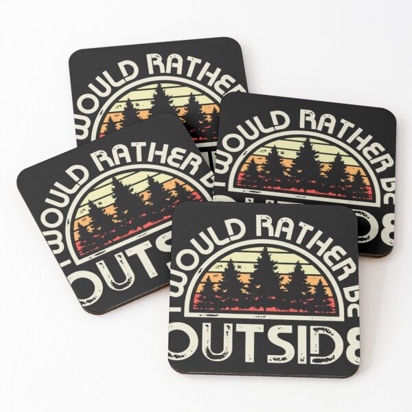 Item preview, I Would Rather Be Outside Nature Adventure Retro Sunset Graphic designed and sold by elijbclaude.