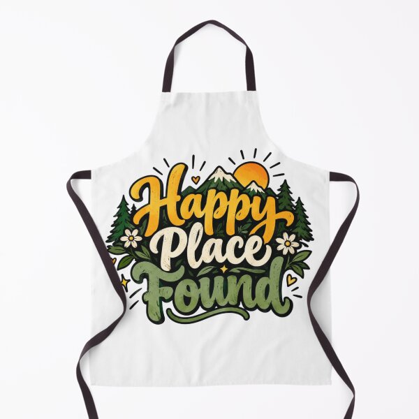 Item preview, Happy Place Found – Retro Mountain Nature Quote designed and sold by Sanika arts .