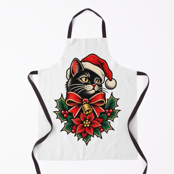 Item preview, Black Cat Christmas – Traditional Tattoo Santa Kitty designed and sold by MetaModel Editions.