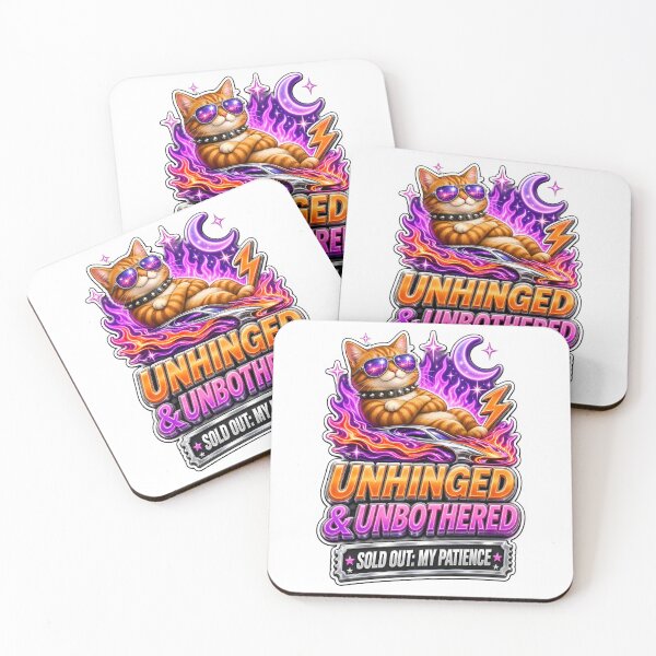 Item preview, Unhinged & Unbothered Cool Orange Cat - Funny 90s Y2K Rock Art designed and sold by Driesman.