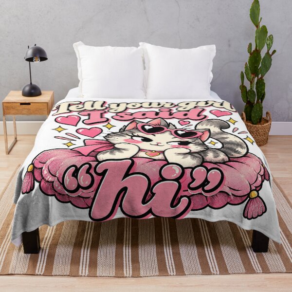 Item preview, Tell Your Girl I Said Hi – Sassy Flirty Cat Retro Design designed and sold by ChickenFund.