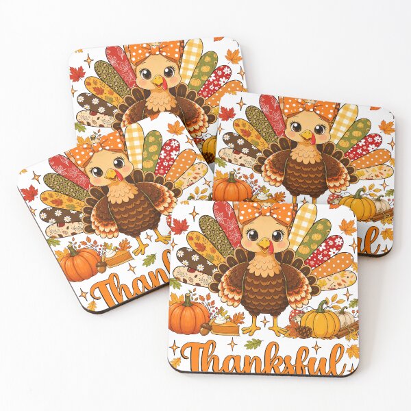 Item preview, Thankful Cute Turkey Leopard Floral Pattern Fall Thanksgiving designed and sold by varin-studio.