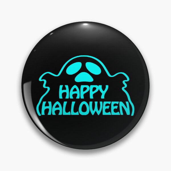 Item preview, Cyan Surprised Ghost Happy Halloween Text Design designed and sold by pattern-archive.