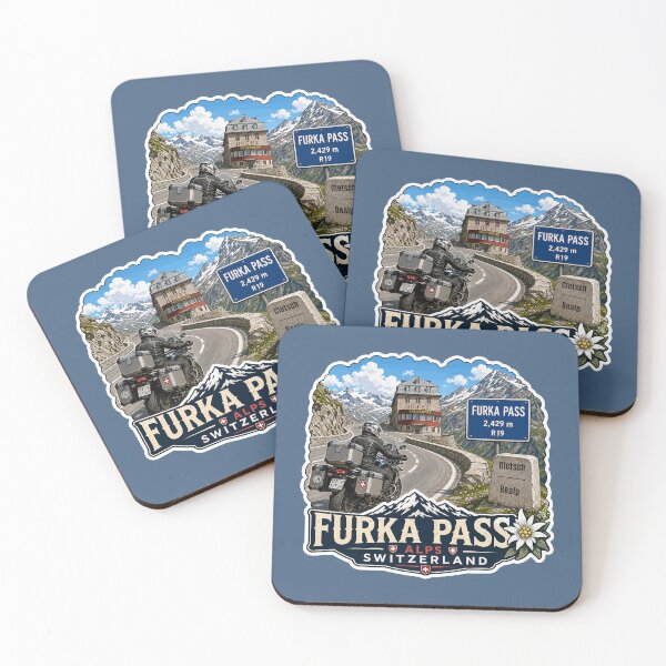 Item preview, Furka Pass Switzerland Furkapass Motorcycle Cycle Sticker TShirt 19 designed and sold by OuterShellUK.