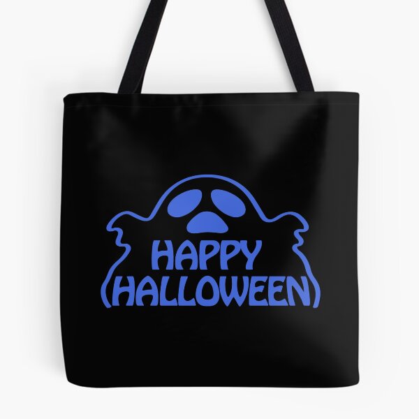 Item preview, Royal Blue Surprised Ghost Happy Halloween Text Design designed and sold by pattern-archive.