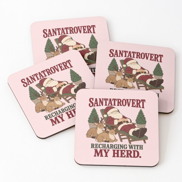 Item preview, Santatrovert Napping Santa and Reindeer for Introverts Who Need a Peaceful Christmas Break designed and sold by Im-Ara.