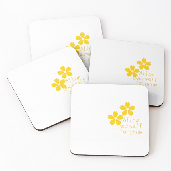 Item preview, Allow yourself to grow cute yellow floral aesthetic mental health quote sticker designed and sold by ZestyMood2.