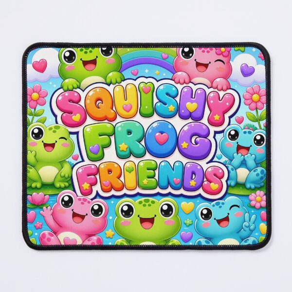 Item preview, Squishy Frog Friends Cute Kawaii Frogs Rainbow Flowers Peace Signs designed and sold by Uniquememorable.