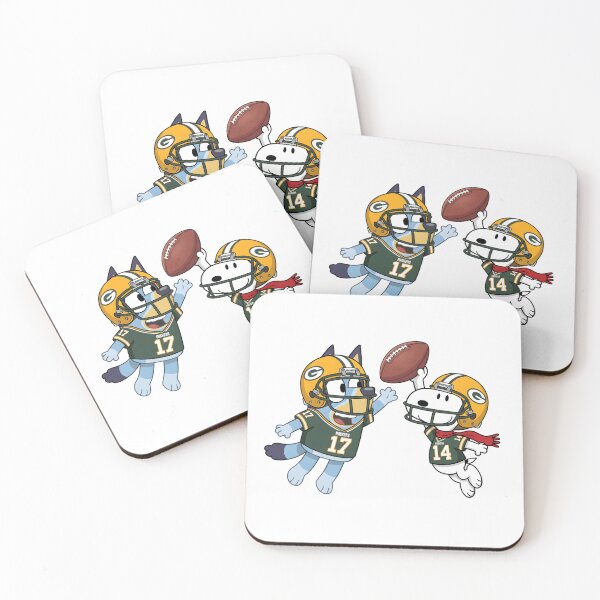 Item preview, Bluey And Snoopy Green Bay Packers Football Catch Game Day designed and sold by DamianRoy88.