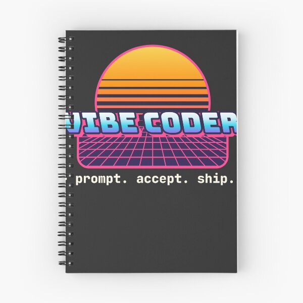 Item preview, Vibe Coder Retro Synthwave Sunset – AI Coding Sticker & Shirt for Developers designed and sold by Stick Erify.