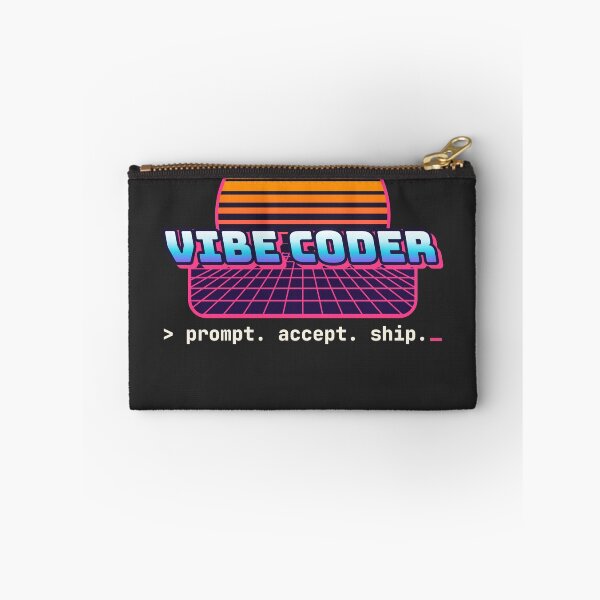 Item preview, Vibe Coder Retro Synthwave Sunset – AI Coding Sticker & Shirt for Developers designed and sold by Stick Erify.