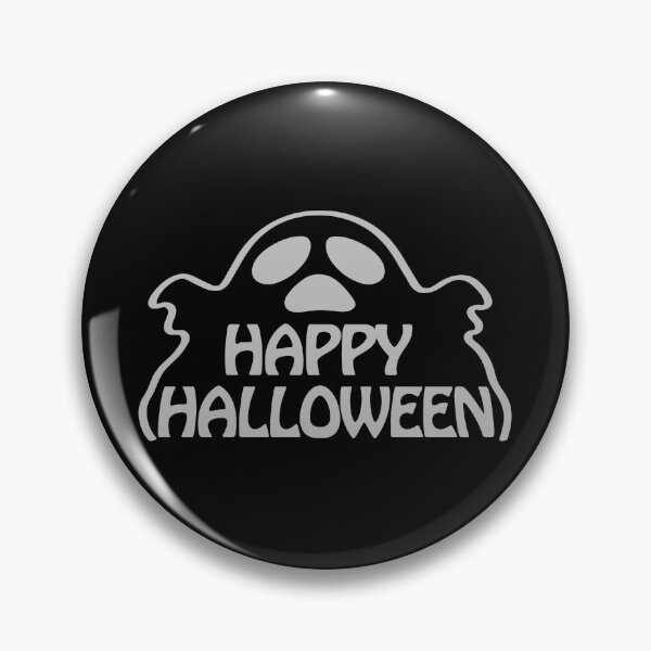 Item preview, Silver Surprised Ghost Happy Halloween Text Design designed and sold by pattern-archive.