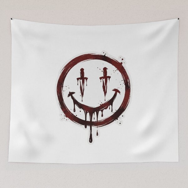 Item preview, Bloody Dagger Smiley - Dark Street Art Gothic Graphic designed and sold by gokhanuzen.