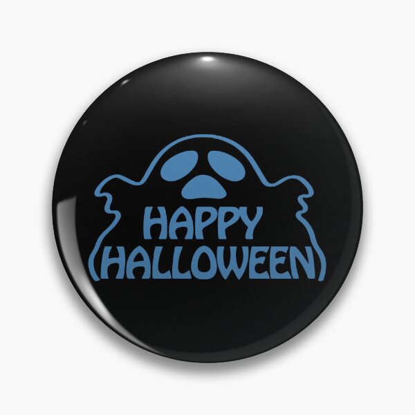 Item preview, Steel Blue Surprised Ghost Happy Halloween Text Design designed and sold by pattern-archive.