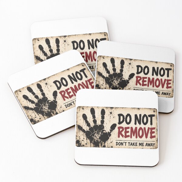 Item preview, Do Not Remove Handprint Horror Warning Distressed T-Shirt designed and sold by medicalkinoko.