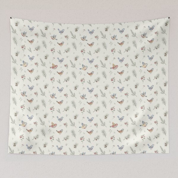 Item preview, Nordic Folk Winter Botanical Pattern | Cozy Christmas Aesthetic Decor designed and sold by 1DreamerShop.
