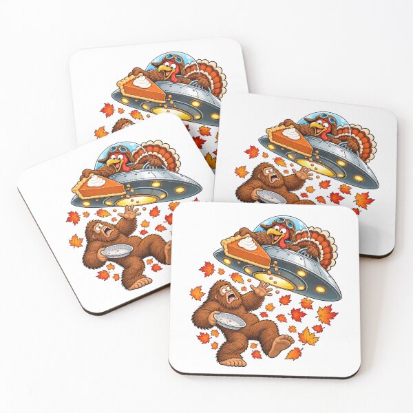 Item preview, Funny Bigfoot Thanksgiving Turkey UFO Pumpkin Pie designed and sold by WeirdlyMild.