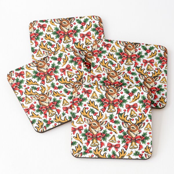 Item preview, Christmas Reindeer with Bell – Traditional Tattoo Style designed and sold by MetaModel Editions.