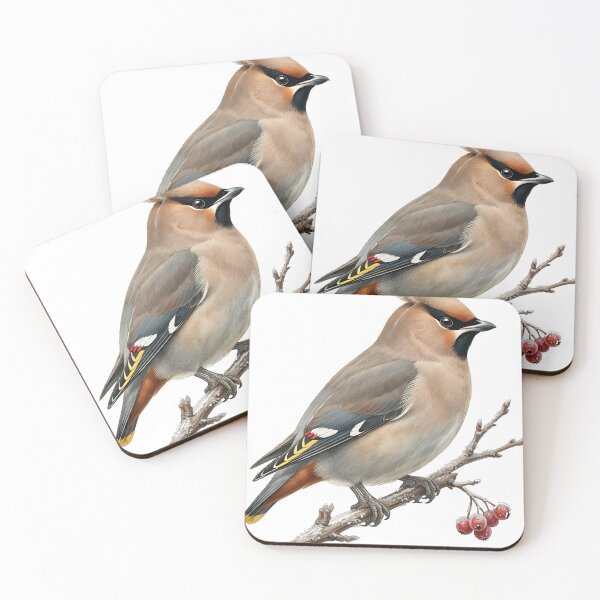 Item preview, Vintage Naturalist Bohemian Waxwing - Antique Winter Bird Art designed and sold by Catch333.