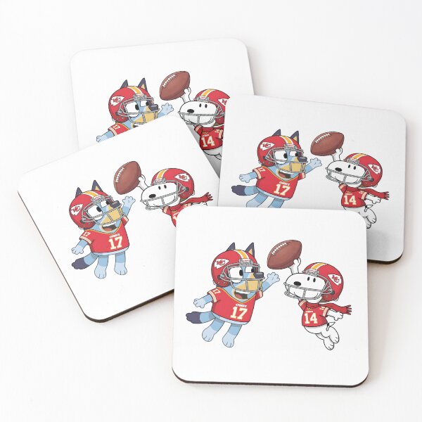 Item preview, Bluey And Snoopy Kansas City Chiefs Football Catch Game Day designed and sold by DamianRoy88.