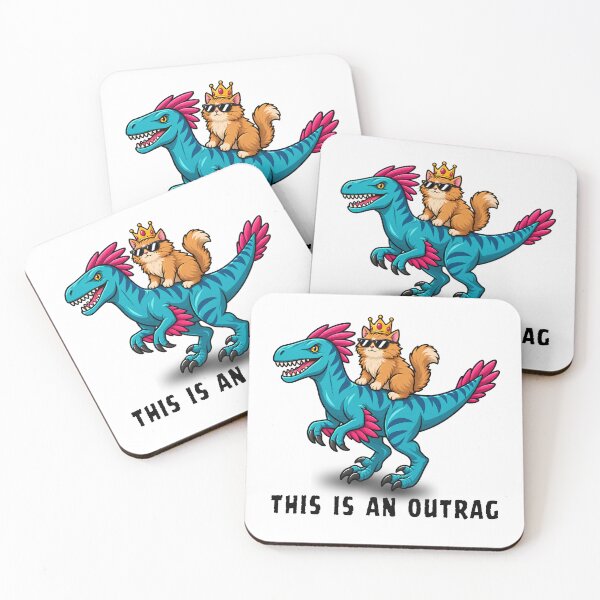 Item preview, Cool Cat Riding Dinosaur Funny Animal Graphic designed and sold by tarzbol.