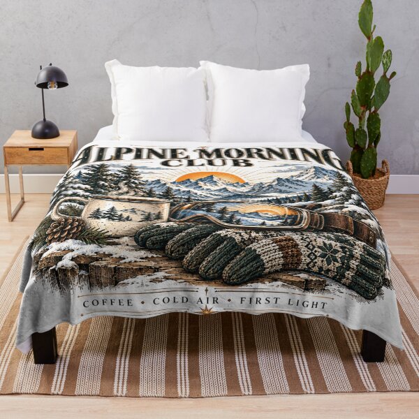 Item preview, Alpine Morning Club Ski Winter Mountain Coffee Vintage Graphic designed and sold by pradeepvisuals.