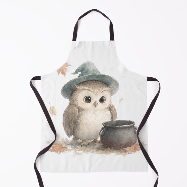 Item preview, Owl Little Witch Cauldron Watercolor designed and sold by DoodleMenagerie.