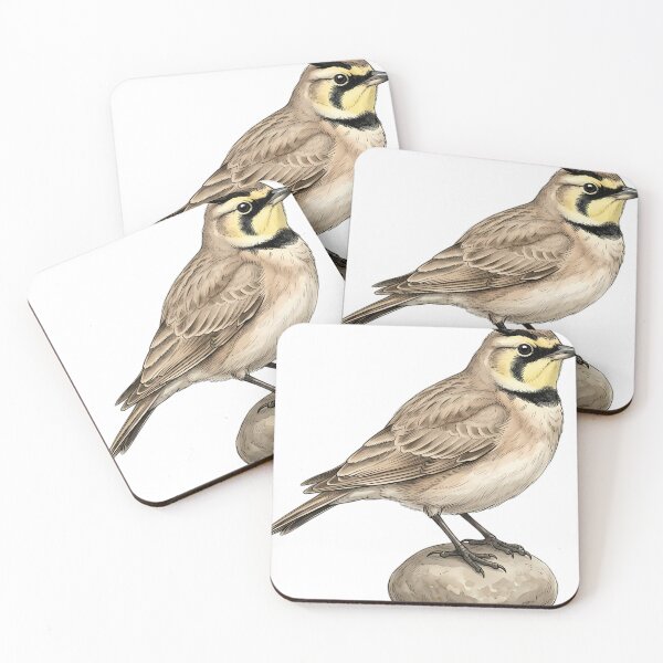 Item preview, Vintage Naturalist Horned Lark - Antique Winter Bird Plate designed and sold by Catch333.