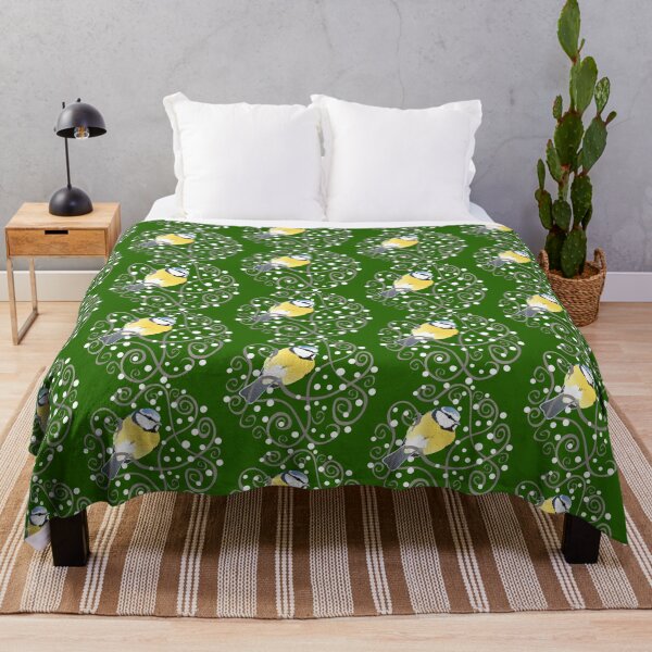 Item preview, Tangled Hedge - Christmas Blue Tit on Green designed and sold by AnthonyZed.