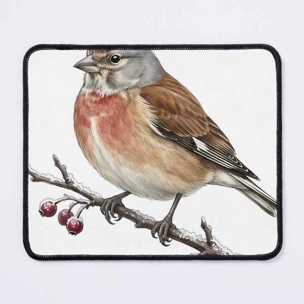 Item preview, Vintage Naturalist Common Linnet - Antique Winter Bird Art designed and sold by Catch333.