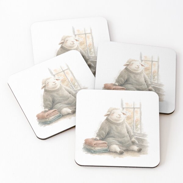 Item preview, Sheep Cozy Sweater Window Watercolor designed and sold by DoodleMenagerie.