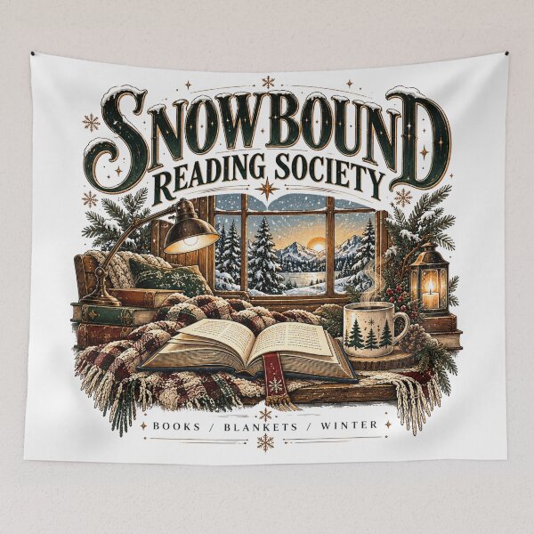 Item preview, Snowbound Reading Society Cozy Winter Bookish Graphic designed and sold by pradeepvisuals.