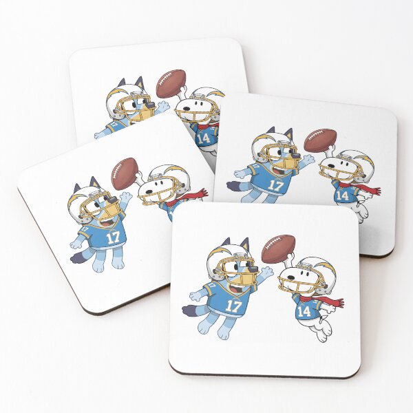 Item preview, Bluey And Snoopy Los Angeles Chargers Football Catch Game Day designed and sold by DamianRoy88.