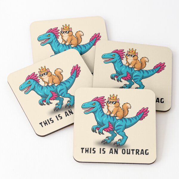 Item preview, Cool Cat Riding Dinosaur Funny Animal Graphic designed and sold by tarzbol.
