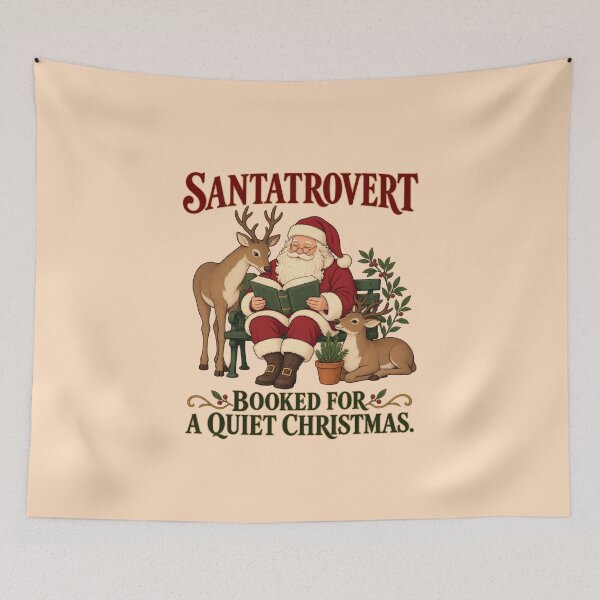 Item preview, Santatrovert Santa and Reindeer Garden Retreat for Introverts Who Find Joy in a Quiet Christmas designed and sold by Im-Ara.