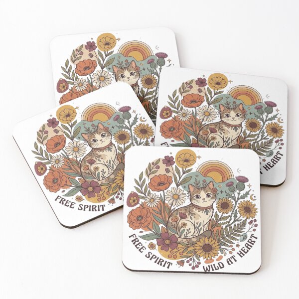 Item preview, Cat and Wild flowers designed and sold by Korarat.