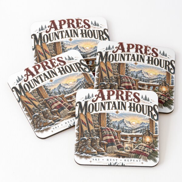 Item preview, Après Mountain Hours Ski Lodge Winter Vintage Graphic designed and sold by pradeepvisuals.