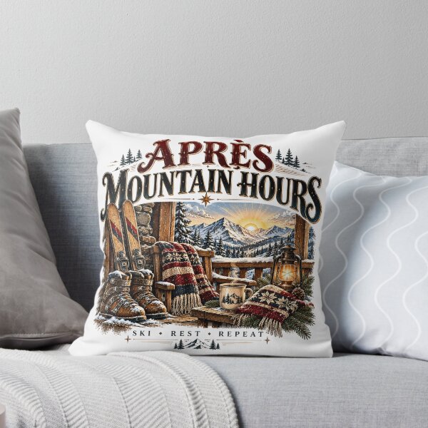 Item preview, Après Mountain Hours Ski Lodge Winter Vintage Graphic designed and sold by pradeepvisuals.