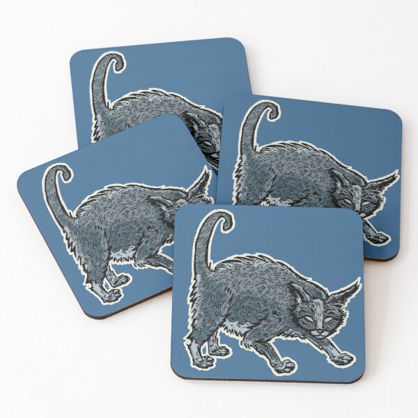 Item preview, Sneaking Cat | Alternative Animal Art | Spooky Cat Art designed and sold by Half Mess.