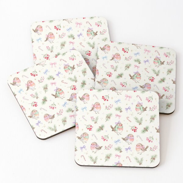 Item preview, Cute Coquette Christmas Seamless Pattern, Pastel Winter Bows and Birds Aesthetic Holiday Gifts designed and sold by 1DreamerShop.