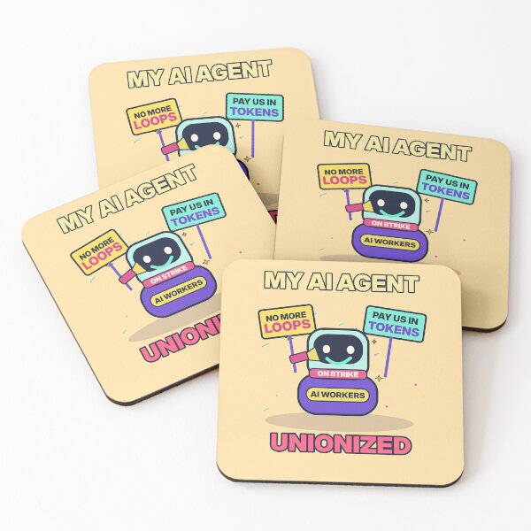 Item preview, My AI Agent Unionized - Funny Robot Strike and AI Humor designed and sold by Ink and Wink.