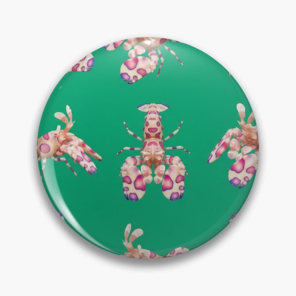 Item preview, Harlequin Shrimp – Tossed Reef Pattern on Emerald Green designed and sold by Helt-enkelt.