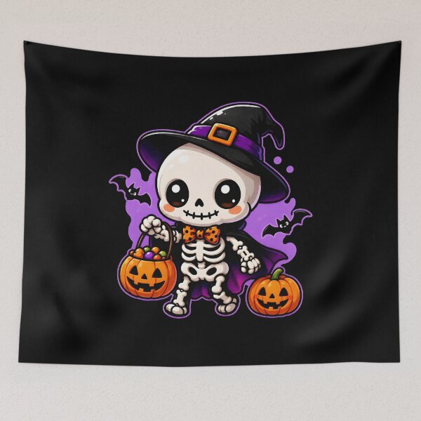 Item preview, Cute Kawaii Skeleton Witch Halloween Art designed and sold by GiaoCalonas.