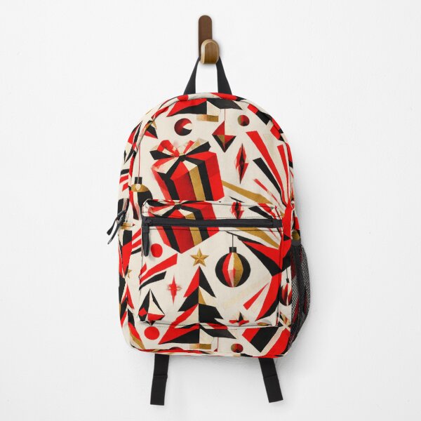 Item preview, Constructivist Christmas – Red Black and Gold Geometric Holiday Pattern designed and sold by MetaModel Editions.