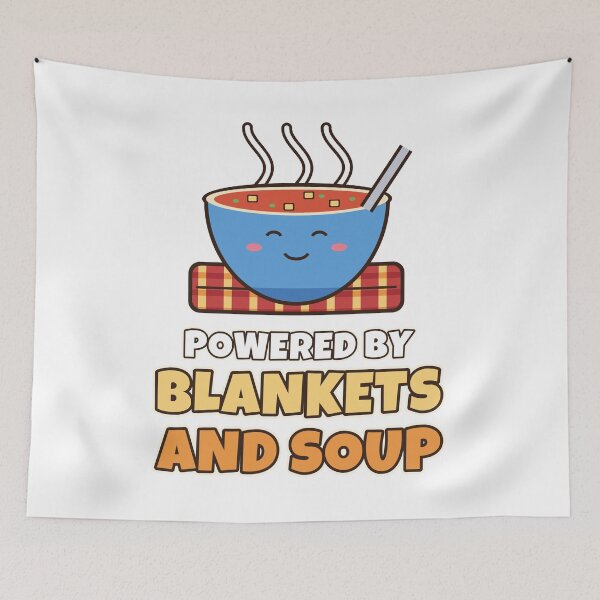 Item preview, Powered By Blankets And Soup Funny Cozy Winter Soup Lover designed and sold by Bornprints.