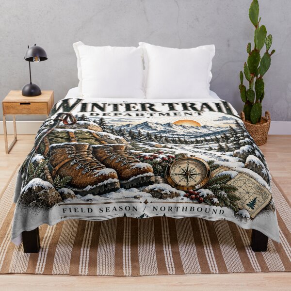 Item preview, Winter Trail Department Vintage Hiking Mountain Outdoor Graphic designed and sold by pradeepvisuals.
