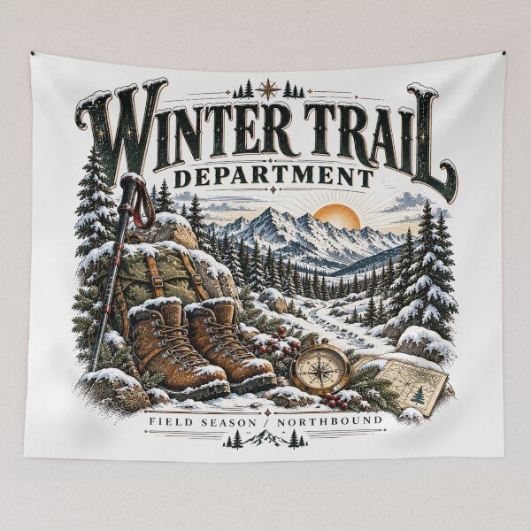 Item preview, Winter Trail Department Vintage Hiking Mountain Outdoor Graphic designed and sold by pradeepvisuals.
