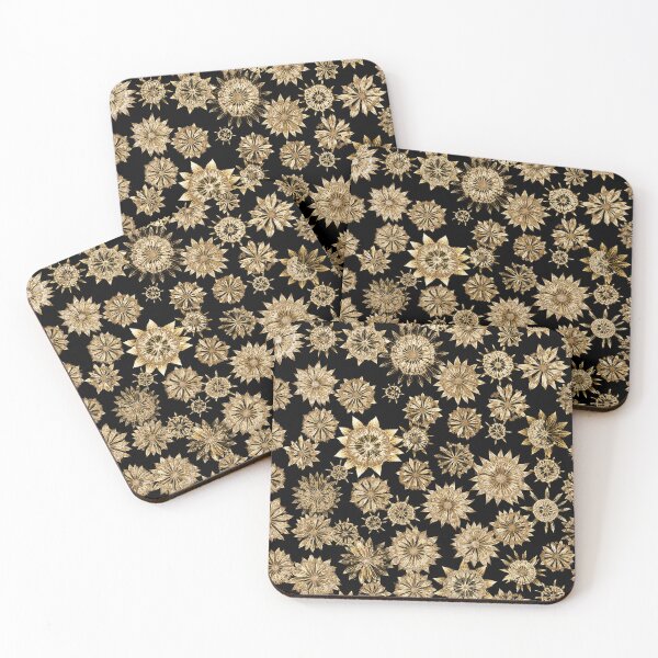 Item preview, Golden Astrantia Flowers Elegant Botanical Pattern  designed and sold by Elżbieta  Kaps.