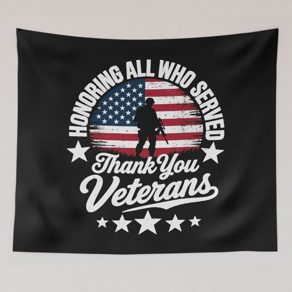 Item preview, Honoring All Who Served Thank You Veterans Soldier US Flag designed and sold by Designart68.