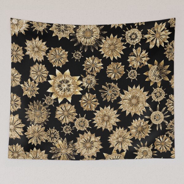 Item preview, Golden Astrantia Flowers Elegant Botanical Pattern  designed and sold by Elżbieta  Kaps.